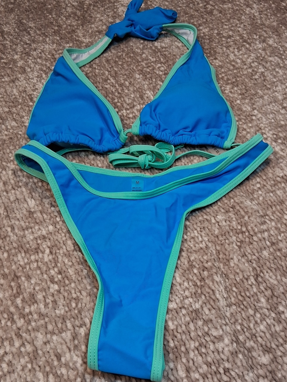 Blue & Mint Two-Piece Women's Bikini/ Thong Swim Set